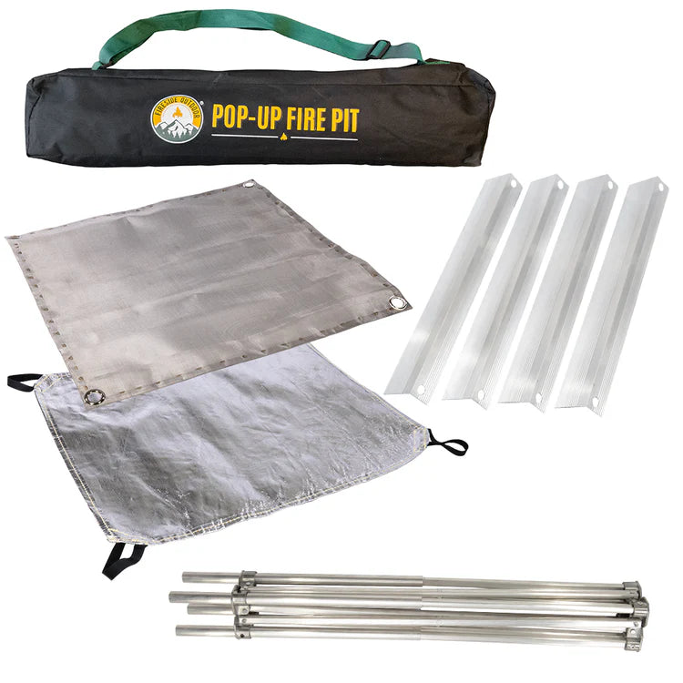 Fireside Outdoor Pop-Up Fire Pit & Heat Shield Bundle