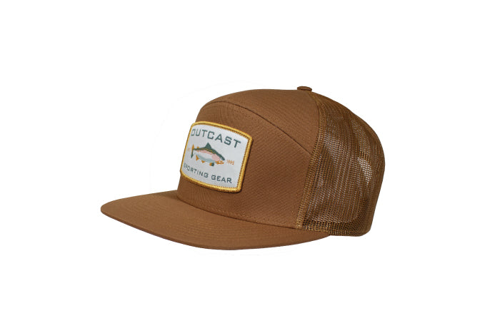 Outcast 7-Panel Brown Fish Hat