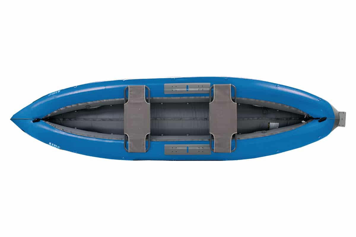 Blue inflatable kayak for travel adventures - Traveler Top Blue.